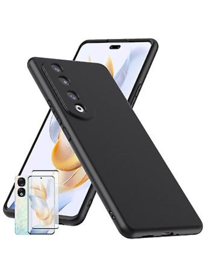 Protective Cover For Honor  90 Pro , Slim Fit Soft Back TPU Case Flexible Silicone Cover Compatible For Honor 90 Pro - Black